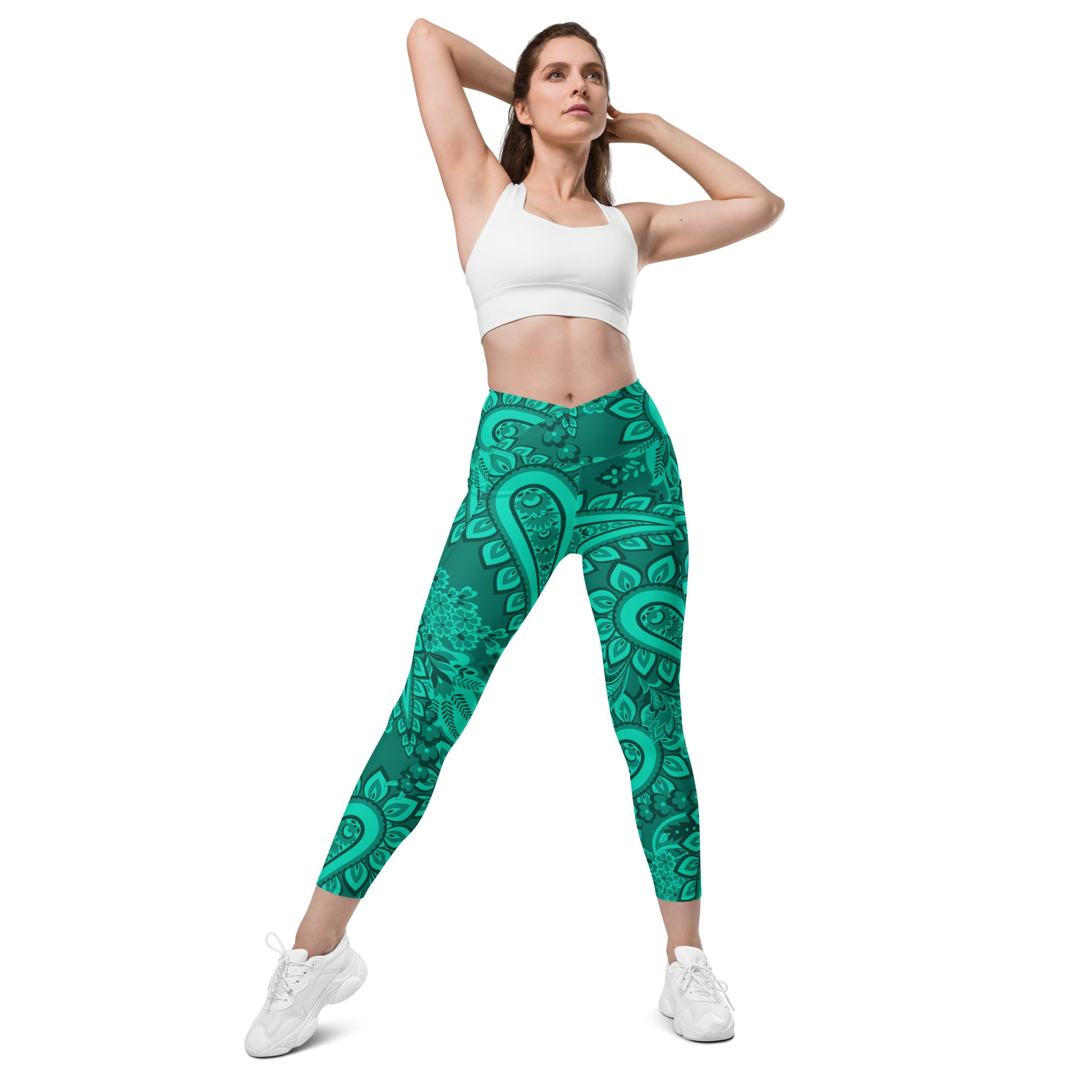 Infinite Quasar Women's Recycled Crossover Leggings With Pockets - FLAKOUT