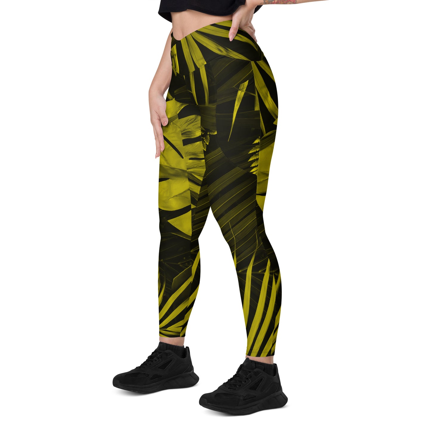 Yellowaze Women's Recycled Crossover Leggings With Pockets - FLAKOUT