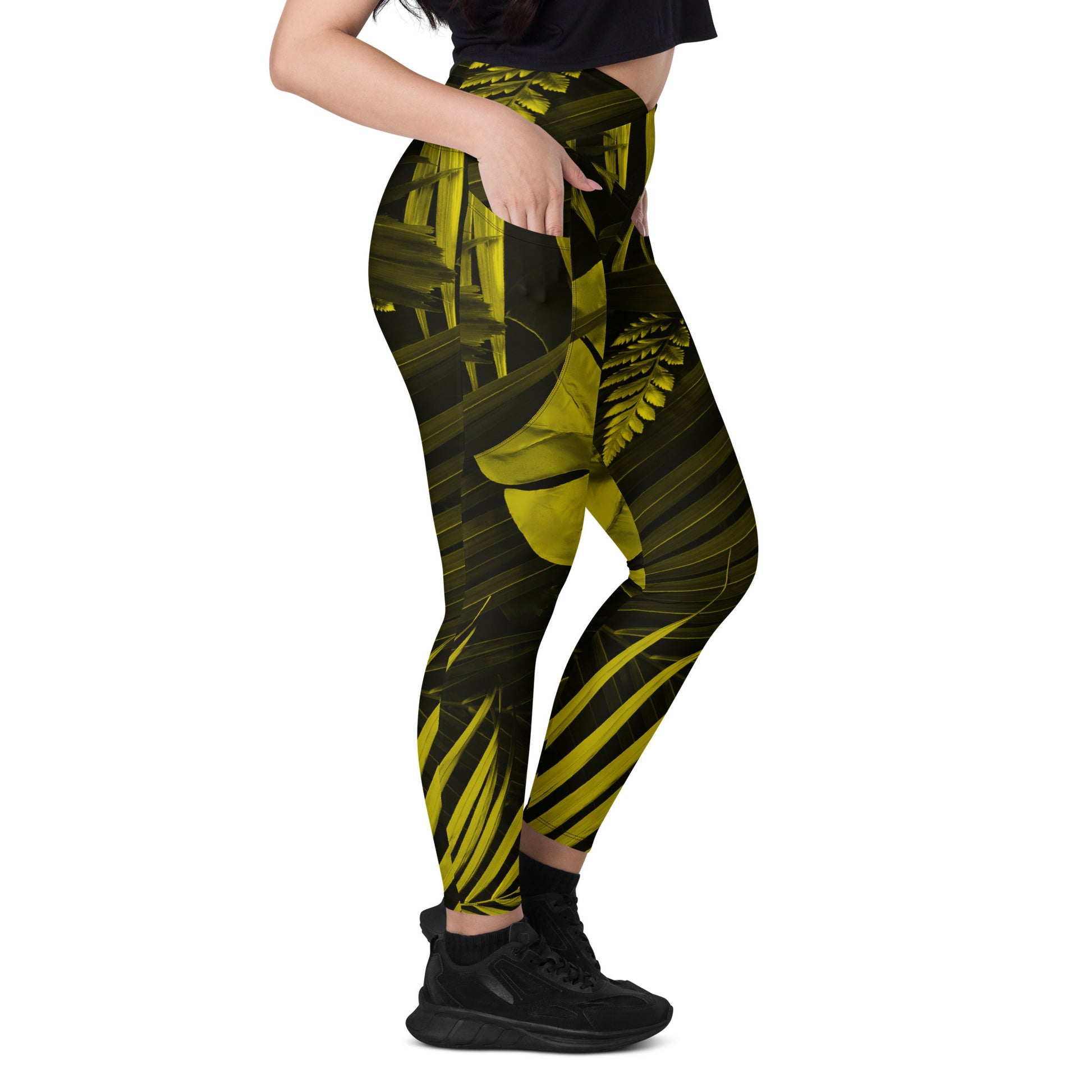 Yellowaze Women's Recycled Crossover Leggings With Pockets - FLAKOUT