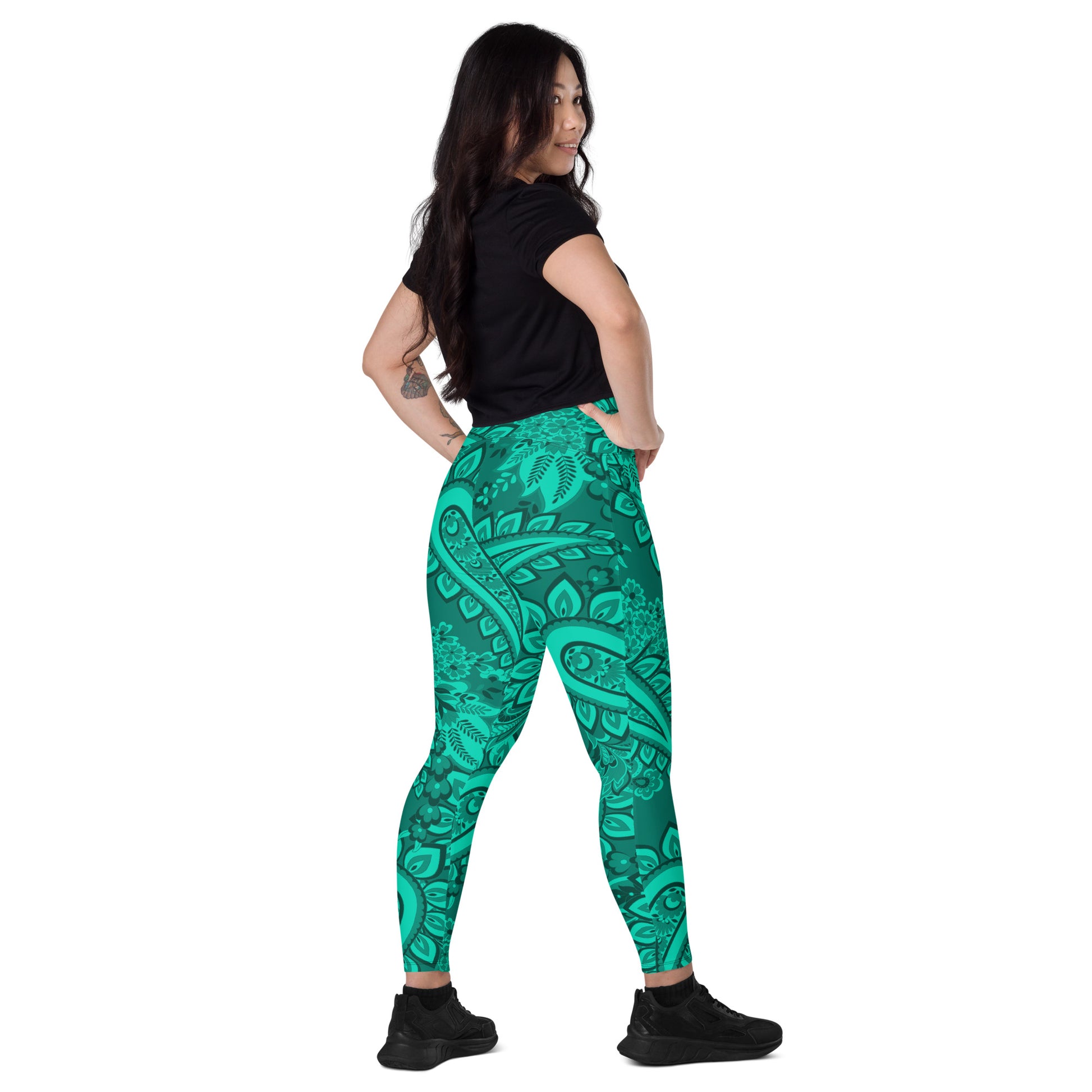 Infinite Quasar Women's Recycled Crossover Leggings With Pockets - FLAKOUT