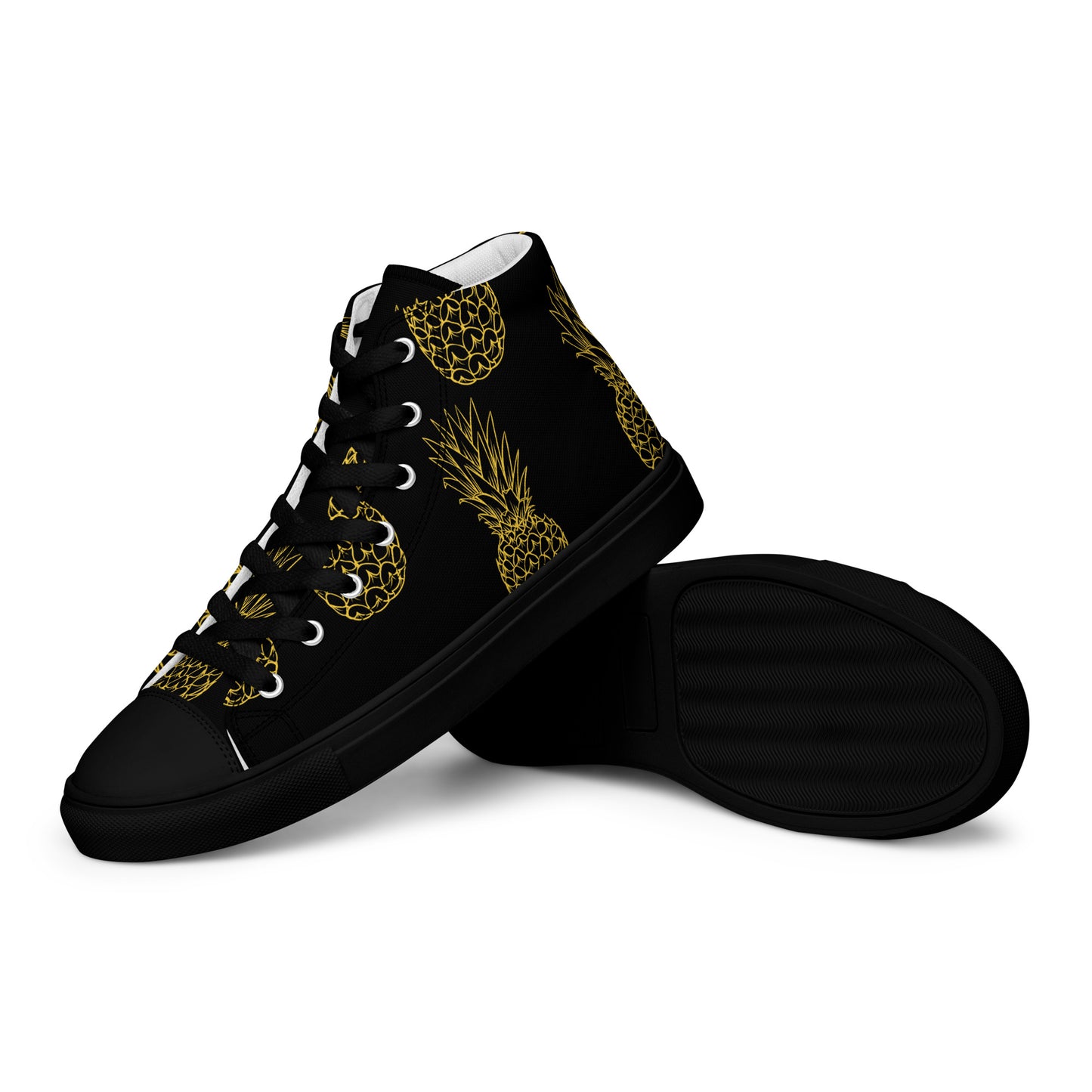 Pineapple Bliss Men’s High Top Canvas Shoes - FLAKOUT