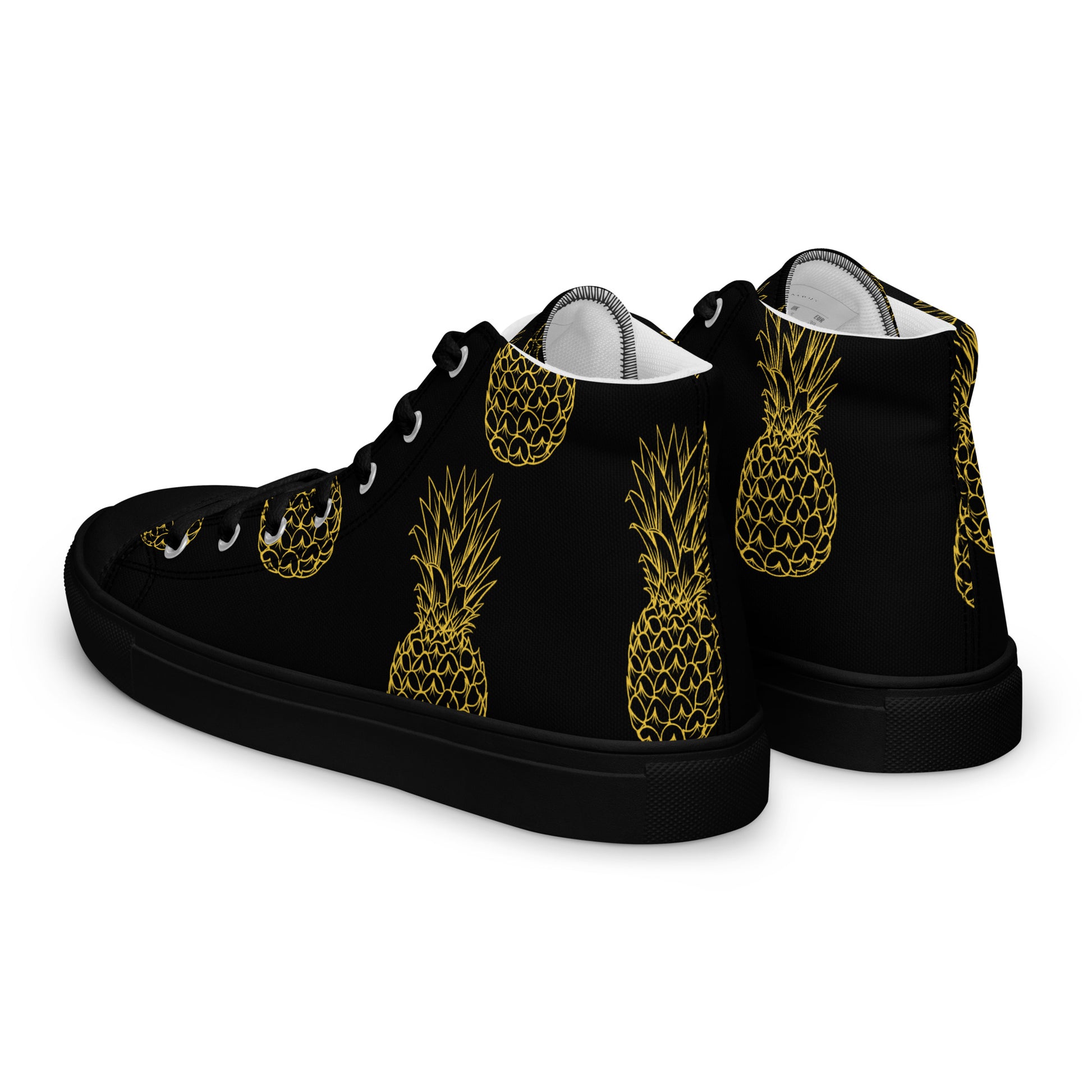 Pineapple Bliss Men’s High Top Canvas Shoes - FLAKOUT