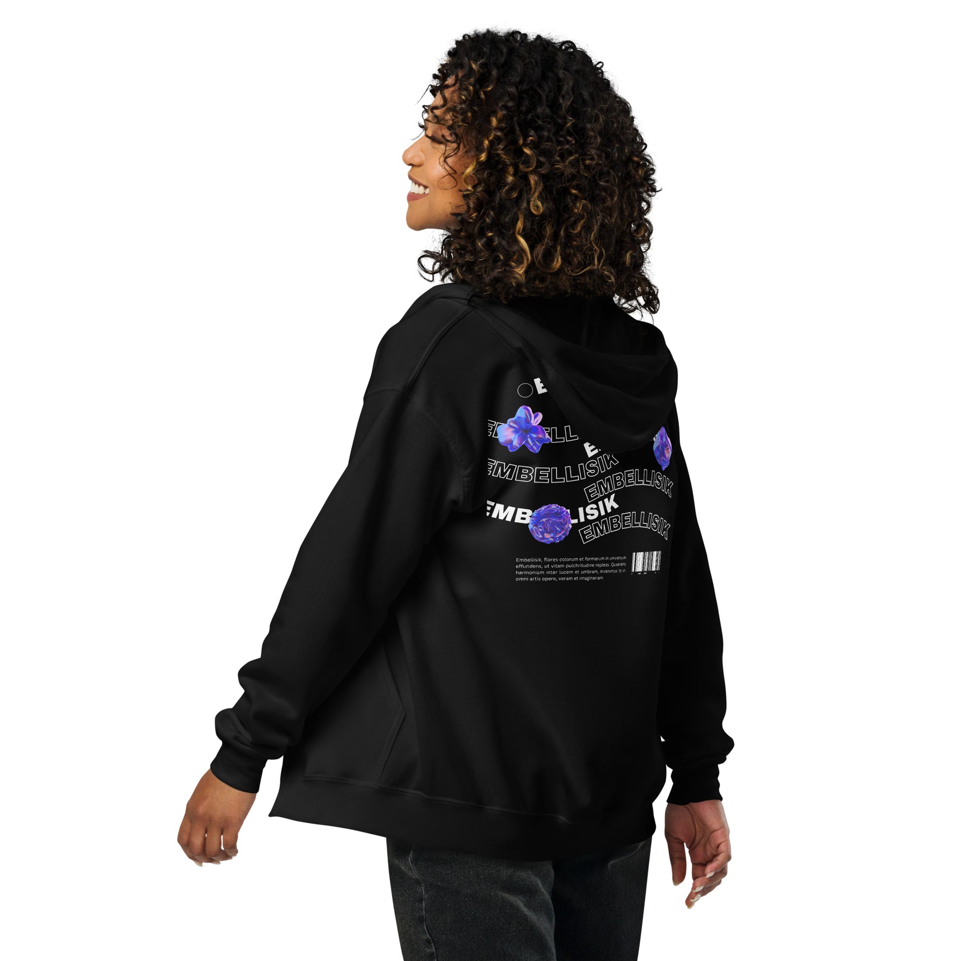 Ornate Embellisik Heavy Harmony Fusion Zip Hoodie - Black - FLAKOUT