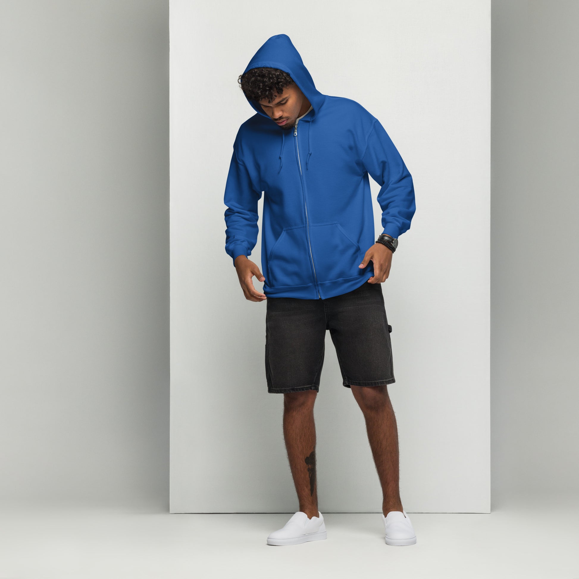 Streetwise Urbanity Heavy Harmony Fusion Zip Hoodie - Royal - FLAKOUT