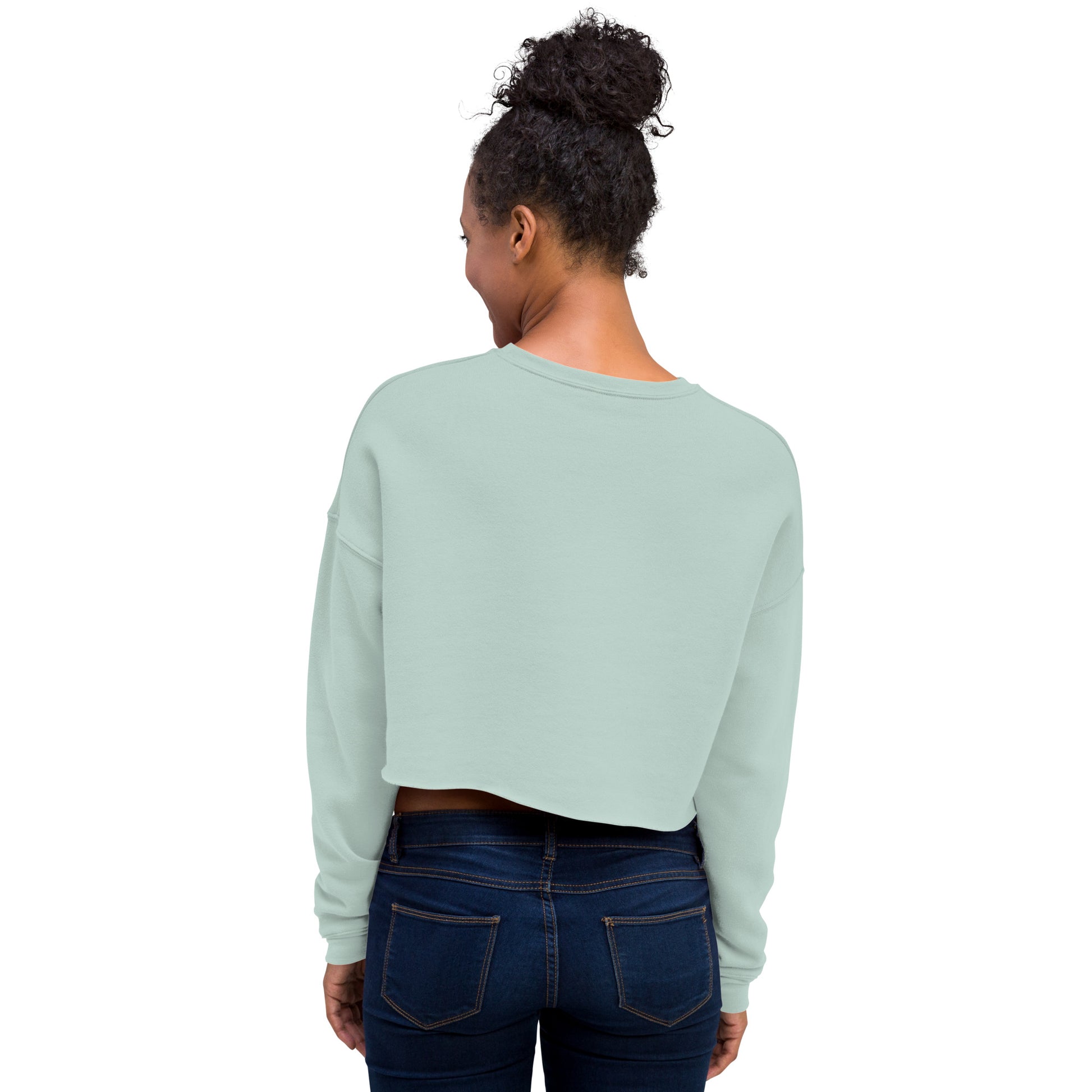 Nebuluxe Brilliance Women's Crop Sweatshirt - Dusty Blue - FLAKOUT