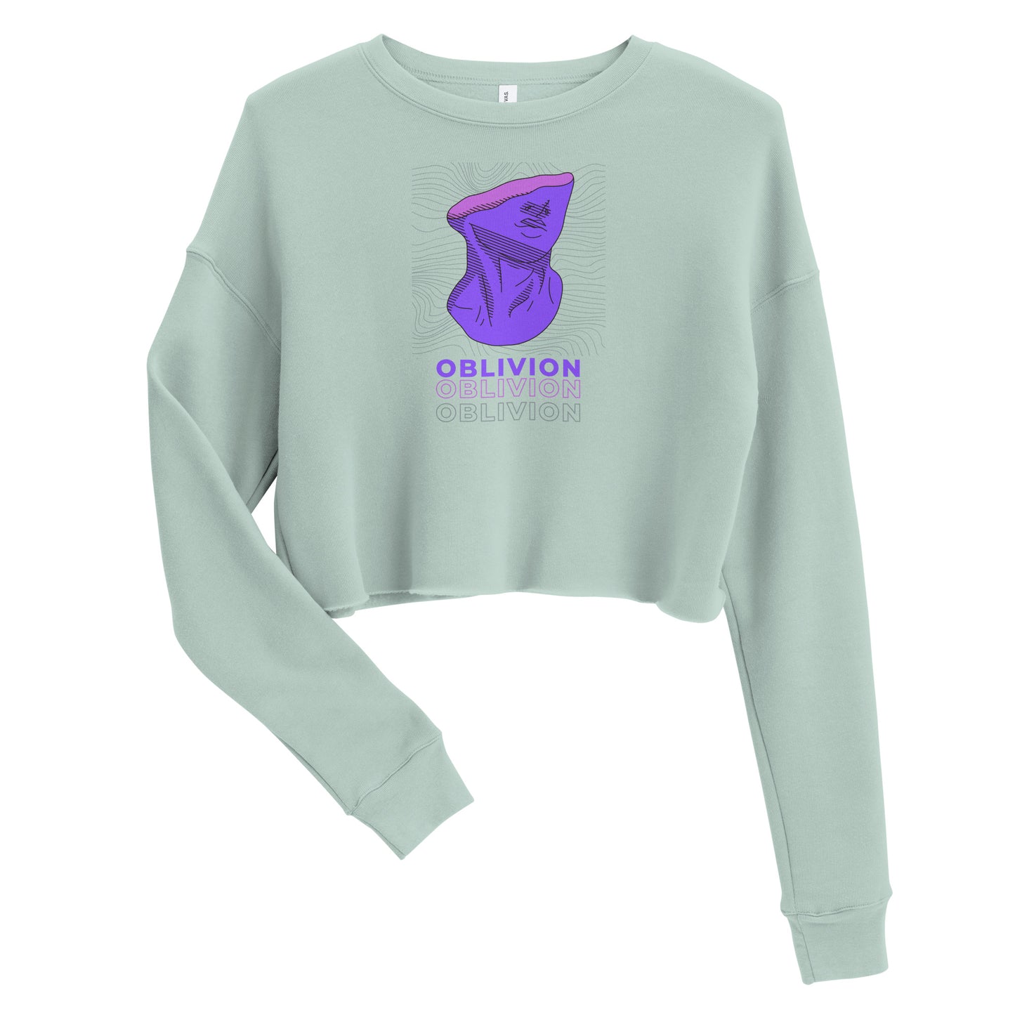 Violet Veil Of Oblivion Women's Crop Sweatshirt - Dusty Blue - FLAKOUT