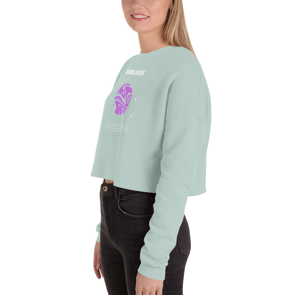 Nebuluxe Brilliance Women's Crop Sweatshirt - Dusty Blue - FLAKOUT