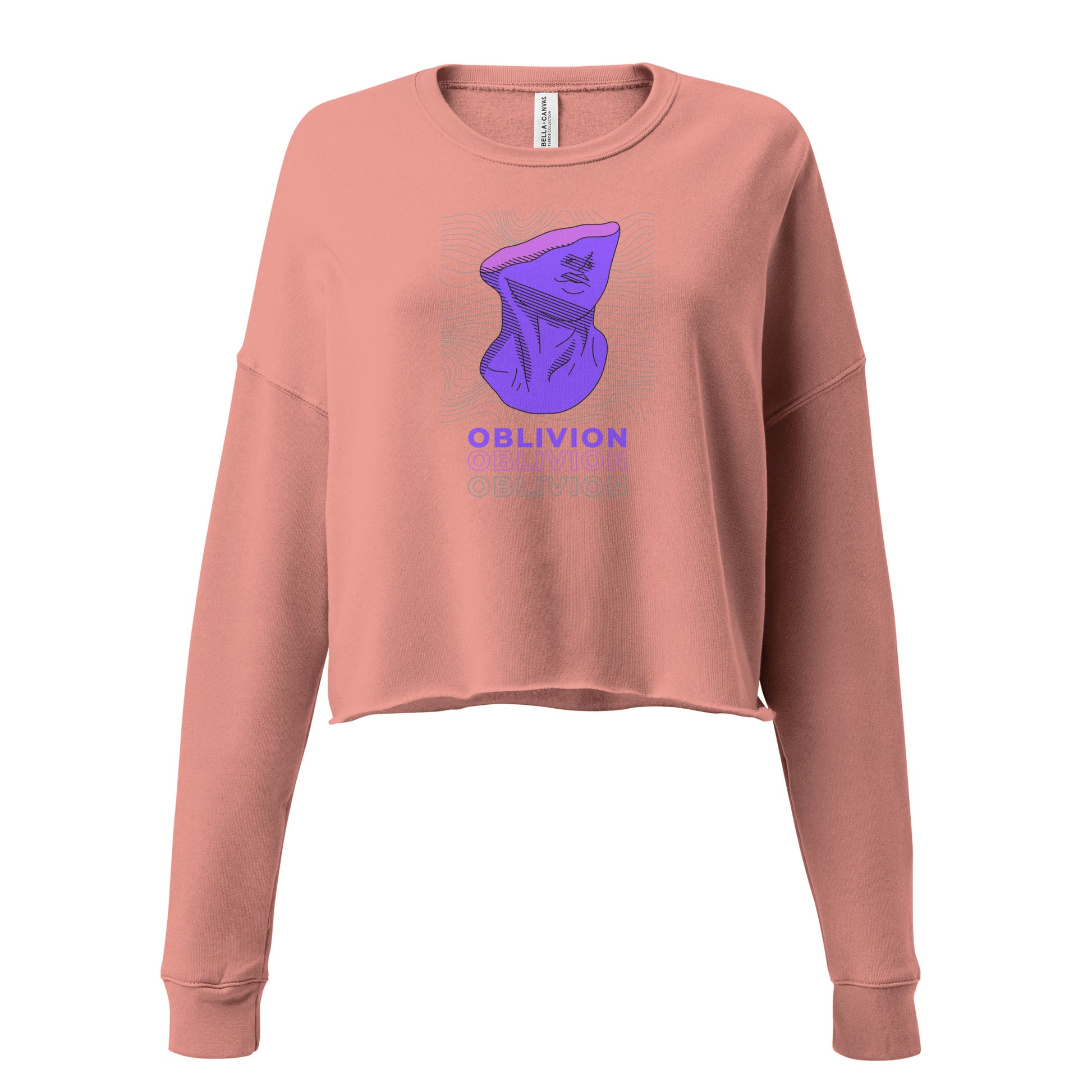 Violet Veil Of Oblivion Women's Crop Sweatshirt - Mauve - FLAKOUT