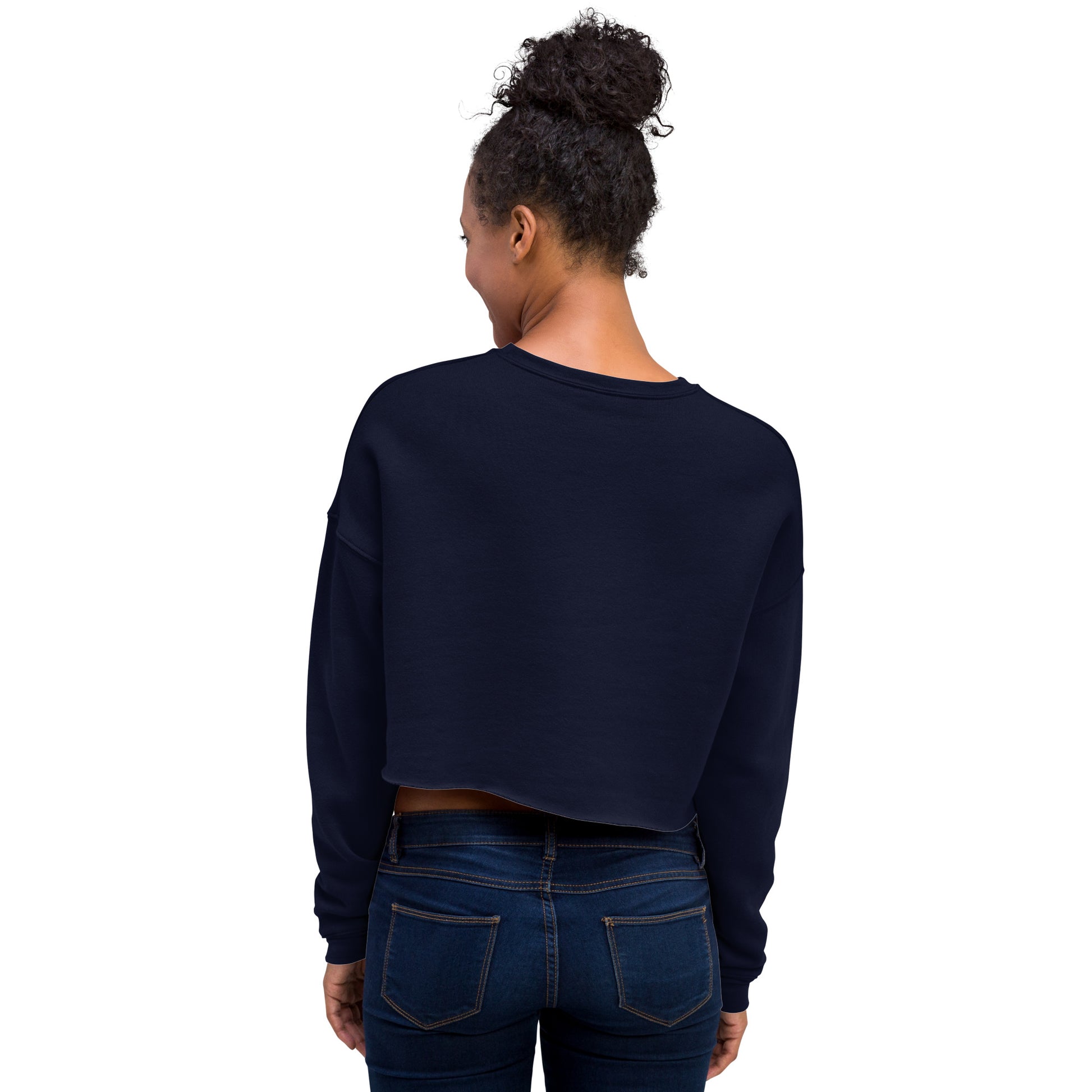 Astronaut Women's Crop Sweatshirt - Navy - FLAKOUT