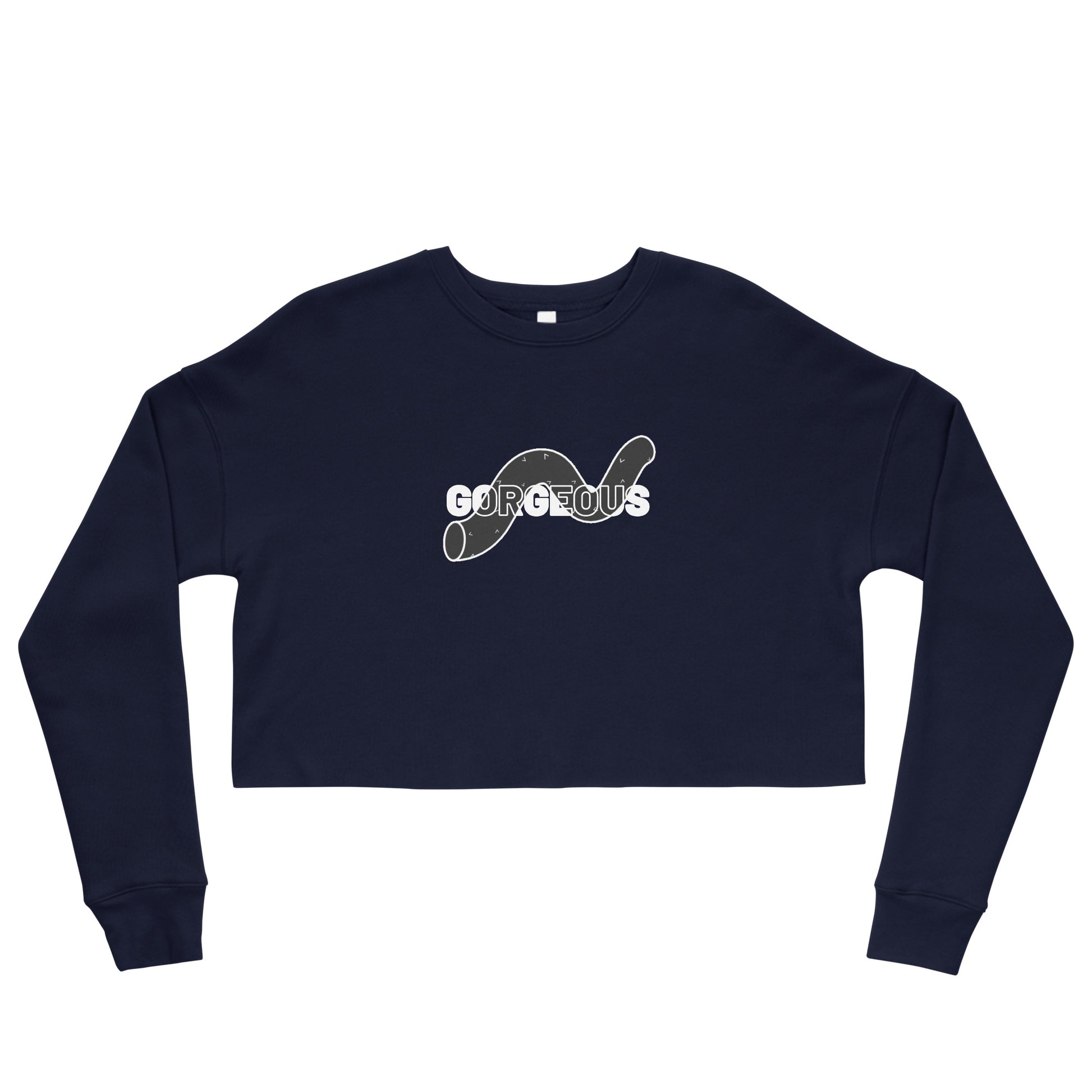 Gorgeous Opullent Allure Women's Crop Sweatshirt - Navy - FLAKOUT