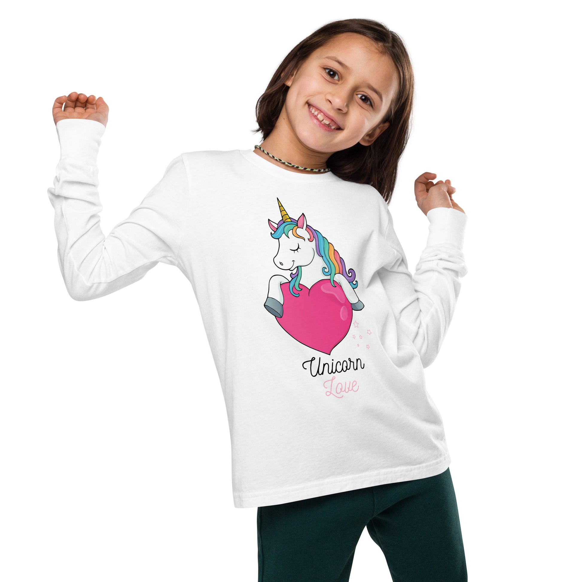 Unicorn Love Girl's Long Sleeve Tee - FLAKOUT